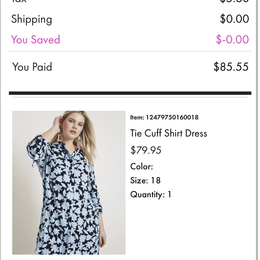 Beautiful shirt dress with ties on cuff